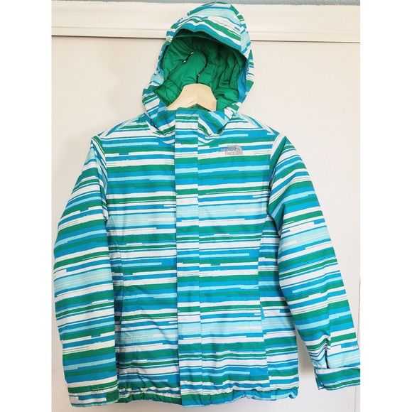 The North Face Girls 14/16 HyVent Striped Ski Snowboard Jacket Size L Winter Out